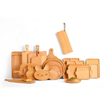 Bandeja redonda de madera de beech de venta caliente