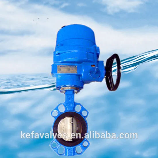 electric actuator operated wafer end type butterfly valve with pin