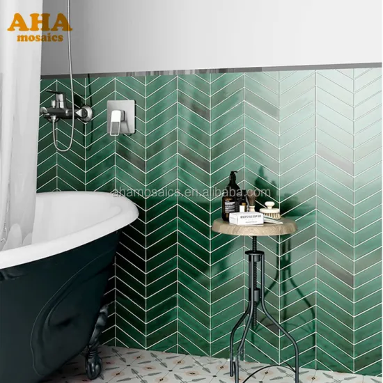 Green Crackle Mosaic Tile for Hotel Wall Decor
