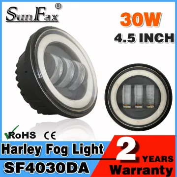 Harley motorcycles C REE led headlights replacement, 4.5 inch 30w fog light with halo ring for Jeep, trucks, atv, off road