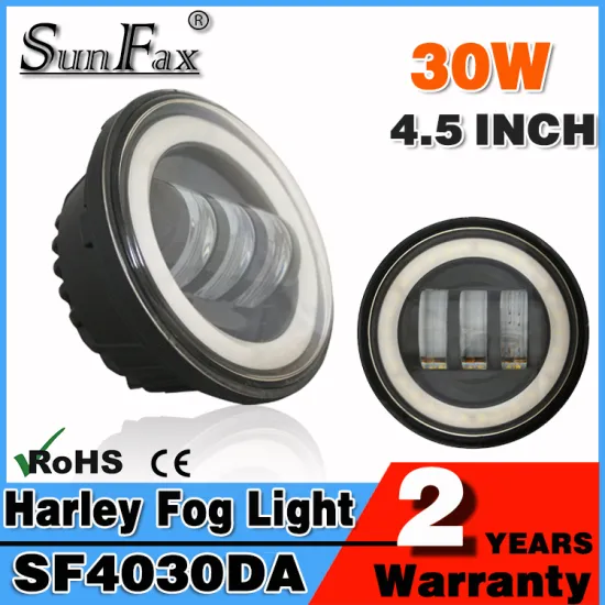 Factory price! 4. inch 30w 2400lm led fog light, halo ring fog light motorcycle headlight for harley