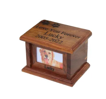 Wooden Pet Cremation Urns for Dogs, Cats, and Small Animals