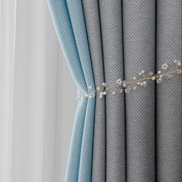 Minimalist color blocking curtains