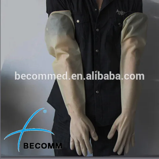 extra long veterinary latex gloves/full-arm long latex veterinary gloves