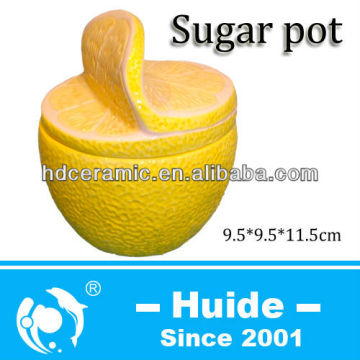 Ceramic lemon shaped Sugar pot,sugar container
