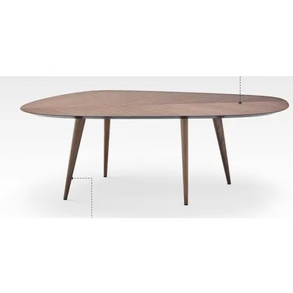 New Arrival Luxury Mushroom-Shaped Walnut Veneer Dining Table Set