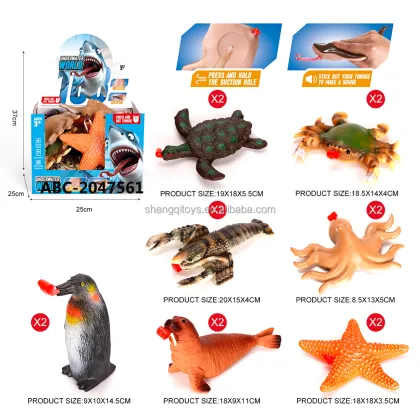 Ocean Animal Toy Collection: Penguins, Turtles, Octopus, Lobsters, Walruses, Starfish, Crabs