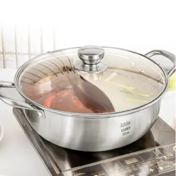 Large Capacity Hot Pot With Glass Cover