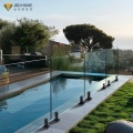Modern Outdoor Frameless Glass Balcony Railing with Base Shoe | JBDHOME