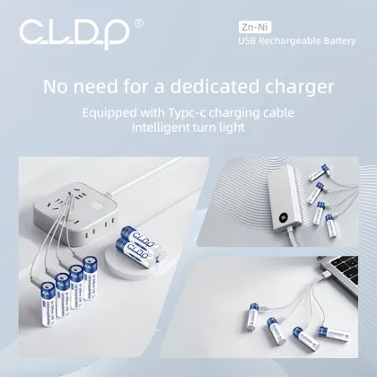 CLDP Zn-Ni 1.6V 2000mWh USB AA Rechargeable Batteries