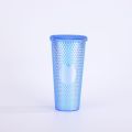 Fish scale double-layer plastic straw diamond cup