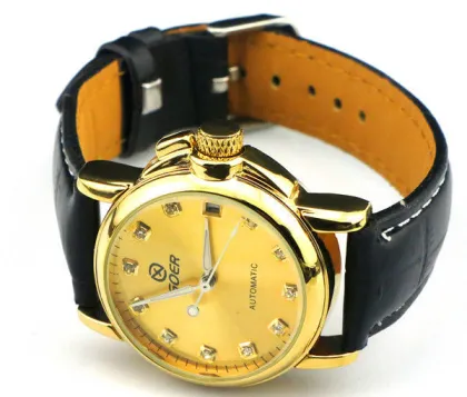 Female Goer Ladies Automatic Watch Leather Band , Big Face Watch