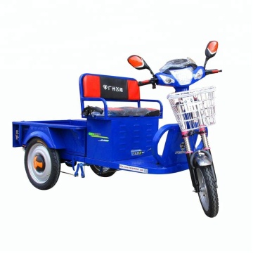 Blue Electric Tricycle with Cargo Space
