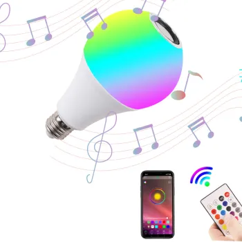 Smart WiFi RGB LED Bulb - 12W E27, Remote Control Disco Lights for Parties