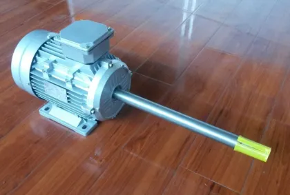 The motor rotates the shaft