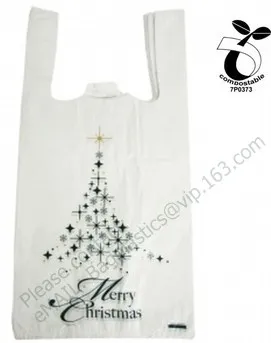 Corn starch bags, Compostable bags, 100%biodegradable plastic material PLA garbage bags in roll, biodegradable plastic vest bags