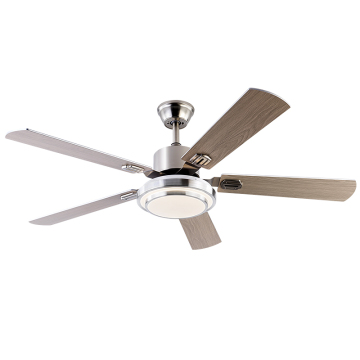 Five Blades Ceiling Fan with LED Lights and Remote Control - American Style Large Wood Fan Blades