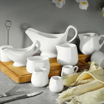 Modern Small White Ceramic Creamer Jar - Coffee Tea Milk Jug Pot Decorative Milk Pitcher