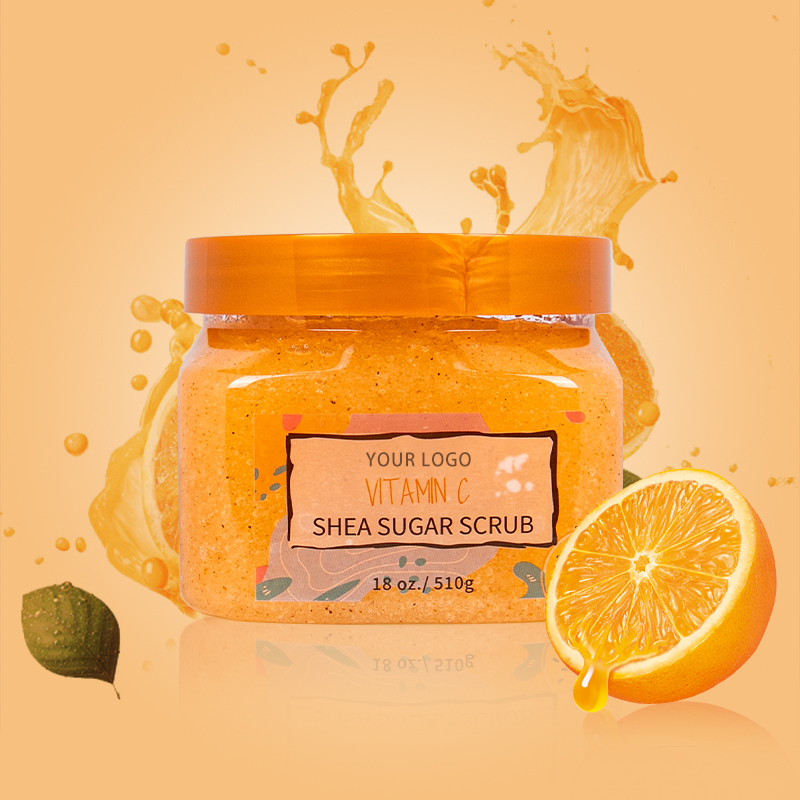 Vitamina C Crema de sal de la crema de karité Scrub del cuerpo de azúcar