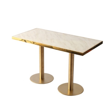 Hot Sale Minimalist Metal Rectangular Coffee Dining Tables for Restaurants