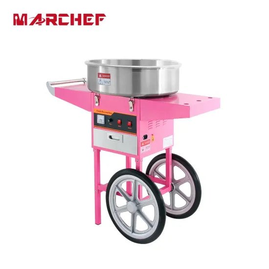High Quality 520mm Commercial Automatic Sugar Cotton Candy Floss Machine with Cart