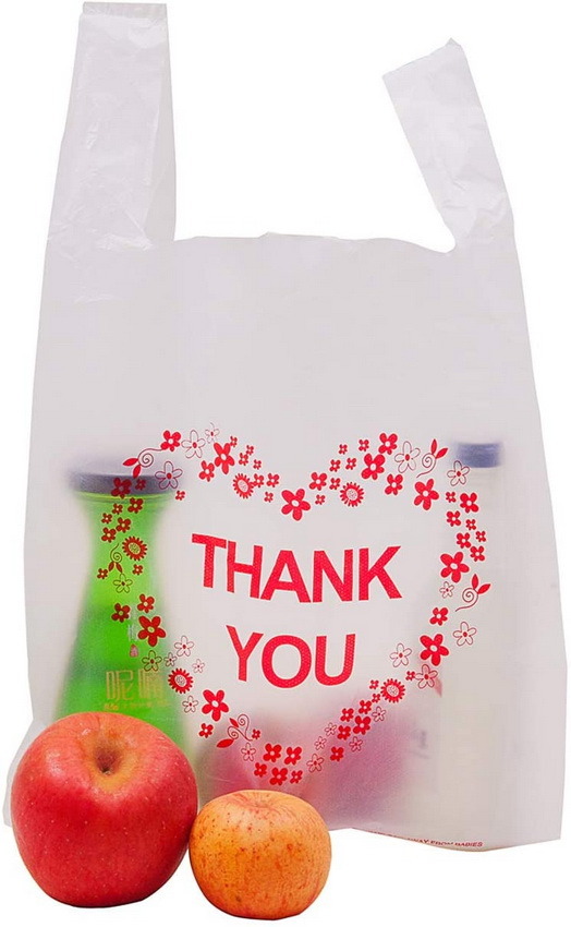 Sturdy Reusable Thank You T-Shirt Plastic Grocery Packing Shopping Bags