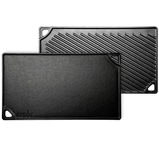 Double-sided High-quality Cast Iron Bbq Griddle Plate Cookware Outdoor Grill Pan griddle