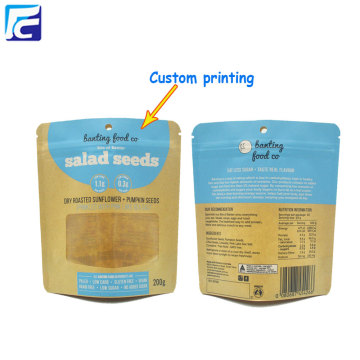 Resealable Zipper Kraft Paper Food Packaging Bags