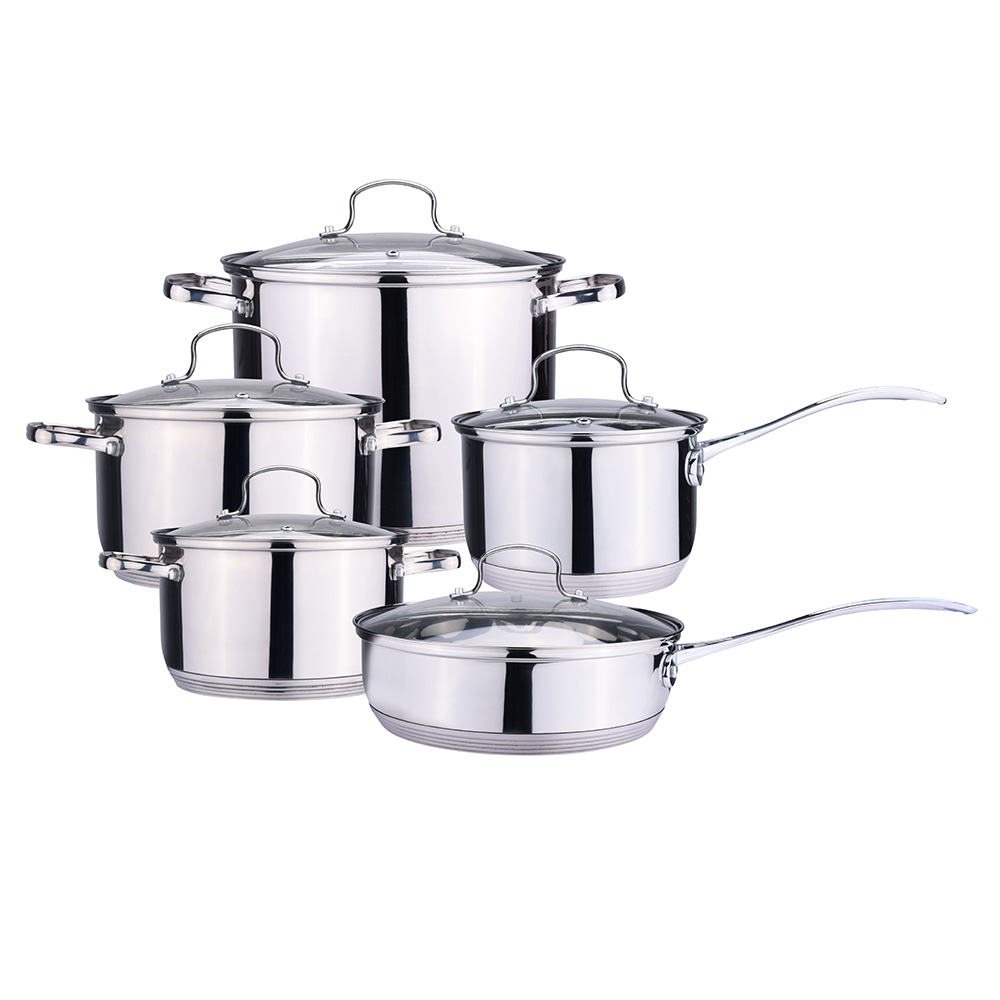 Mirror finishing stainless steel cookware sets