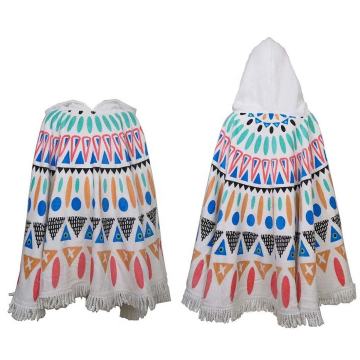 Asciugamano poncho con cappuccio da surf per surf colorato con nappa