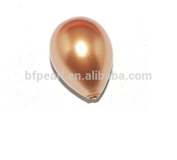 14-19mm gold raindrop loose shell pearl