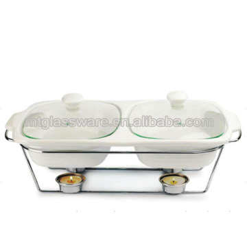 Ceramic cookware sets pan with cover and metal stand wholesale