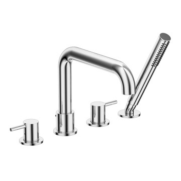 4-hole rim mounted bath mixer minimalist design