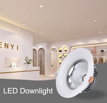 Aluminiowa biała rama LED Downlight 15 W/18W 230 V Cob LED Down Light dla supermarketu