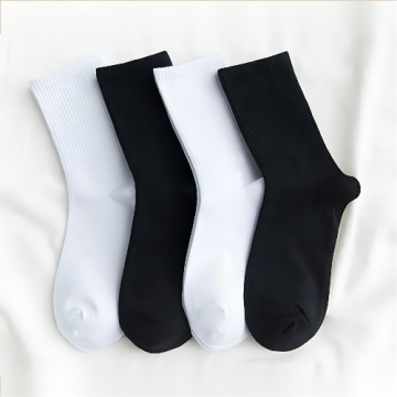 Custom Logo White Compression Cotton Crew Sport Socks for Men
