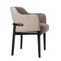 Jasnoszary minimalistyczny w stylu drewniane krzesła podłokietkowe