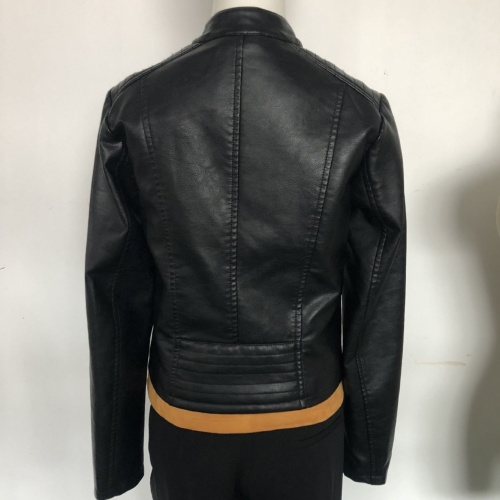 Fashion short women pu leather jacket ladies black small leather jacket women black coat ladies jackets