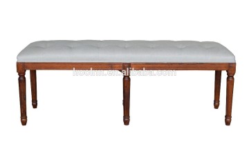 French Antique Wooden Tufted Bench HL297