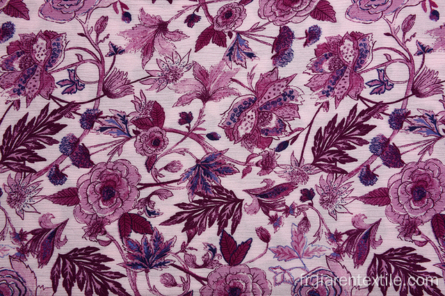 Tissus imprimés à motif de pivoine violette de haute qualité