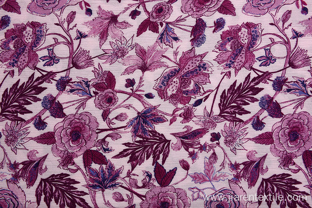 High Quality Purple Peony Pattern Printed Fabrics