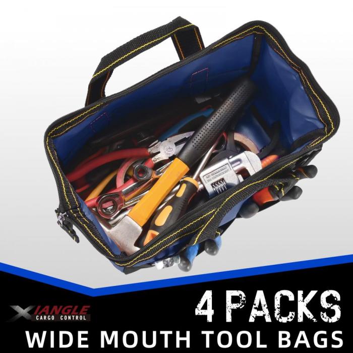 3 Pack Tool Bags with Waterproof Hard Bottom