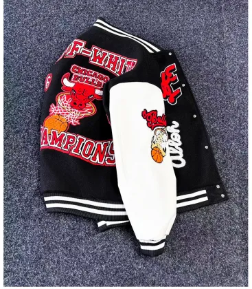 American Fashion Embroidered Woolen Baseball Jacket - Leather Sleeves Woolen Cloth for Men and Women