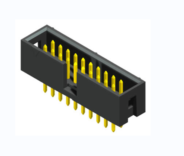 2,54 mm dubbelradföljd boxhuvuddopp 180 ° typ H = 13,60 mm