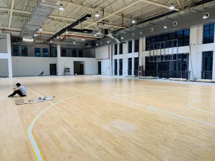 Indoor Maple Sports Wooden Floor Single-Layer Keel Structure