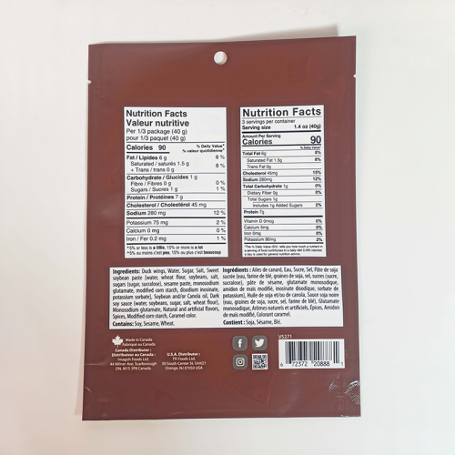 Bolsa de plástico composto multicamadas para contato com alimentos
