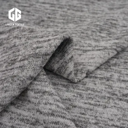 Heather Grey Polyester Hacci Fabric For Sweater