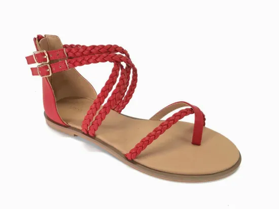 LADIES FASHION ROMAN SANDAL with woven upper