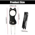 Marcador de bola magnético plegable de metal para golf Divot Tool