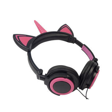 Fones de ouvido dobráveis ​​Unicorn Cat Ear para crianças