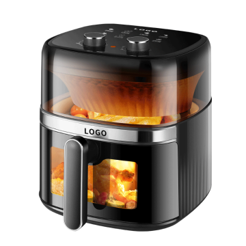 Electric Oven Air Fryer with Viewable Kitchen Chip Machine 6L Knob Control
